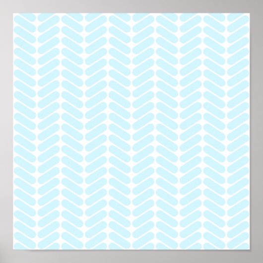 Pastel Blue Zigzag Muster inspiriert durch Knitter Poster (Vorne)