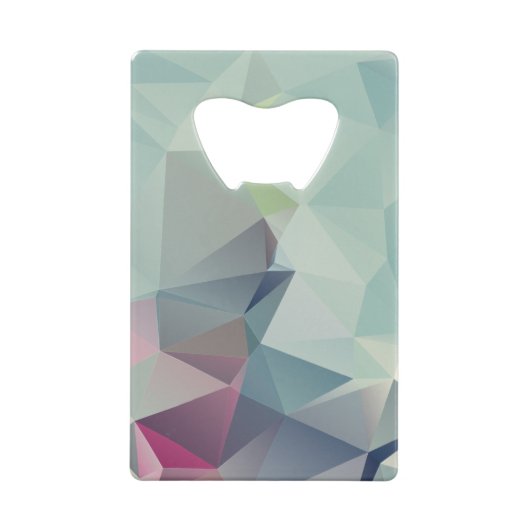 Pastel Blues Abstrakt Pyramid Art Geldkarten Flaschenöffner (Rückseite)