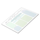 Pastel-Blues und Grüntöne - wöchentliche Sonderorg Notizblock (angewinkelt)