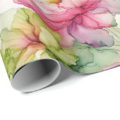 Pastel Blume Alkohol Tinte Illustration Druck Geschenkpapier (Rolleneckpunkt)