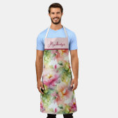 Pastel Blume Alkohol Tinte Illustration Rosa Schürze (Getragen)