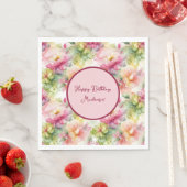 Pastel-Blume Alkoholtink Illustration individuell  Serviette (Beispiel)