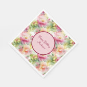 Pastel-Blume Alkoholtink Illustration individuell  Serviette (Ecke)