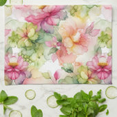 Pastel Blume Alkoholtinte Illustration Geschirrtuch (Gefaltet)
