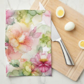 Pastel Blume Alkoholtinte Illustration Geschirrtuch (Viertel Falte)