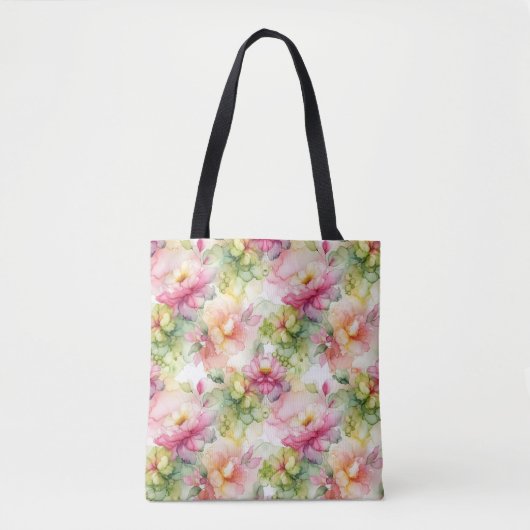 Pastel Blume Alkoholtinte Illustration Tasche (Vorderseite)