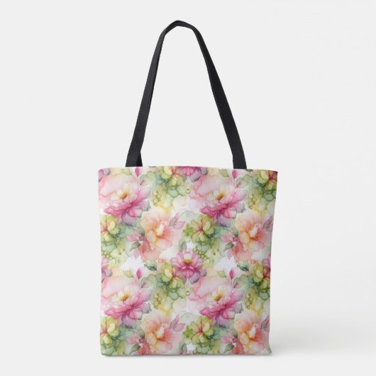 Pastel Blume Alkoholtinte Illustration Tasche (Rückseite)