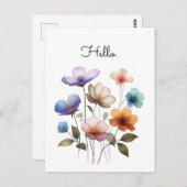 Pastel-Blume Aquarellbilder anpassen Postkarte (Vorne/Hinten)