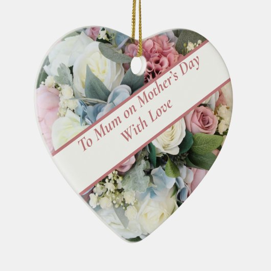 Pastel Blume Bouquet Keramik Ornament (Rechts)