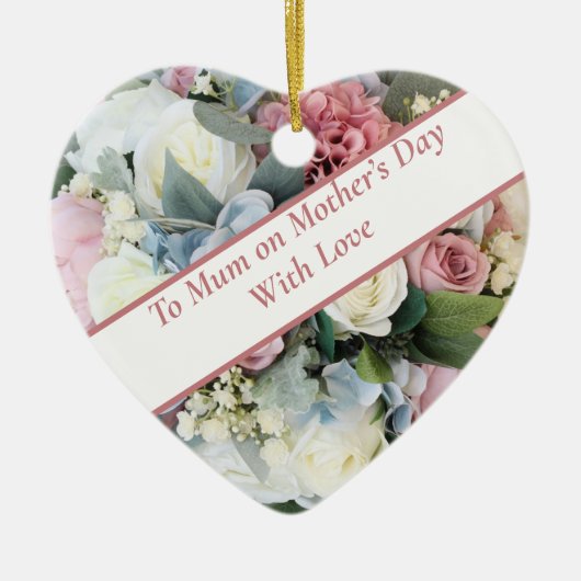 Pastel Blume Bouquet Keramik Ornament (Vorne)