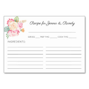 Pastel-Blume Brautparty Rezeptionskarten Tischnummer