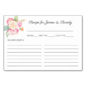 Pastel-Blume Brautparty Rezeptionskarten Tischnummer (Vorderseite)