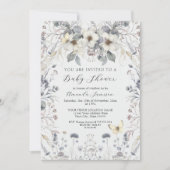 Pastel Blume Butterfly Lavender Baby Girl Einladung (Vorderseite)
