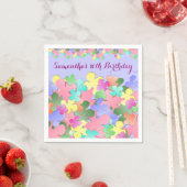 Pastel Blume Collage Custom BIRTHDAY Serviette (Beispiel)