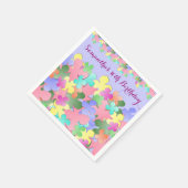 Pastel Blume Collage Custom BIRTHDAY Serviette (Ecke)