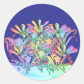 Pastel Blume Deep Blue Umschlag Aufkleber (Vorderseite)