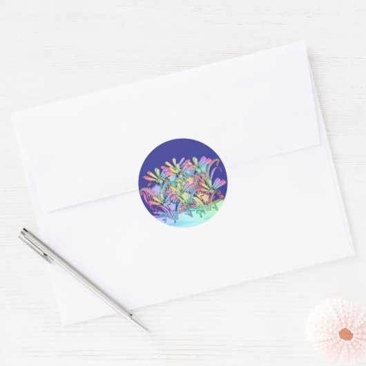 Pastel Blume Deep Blue Umschlag Aufkleber (Umschlag)