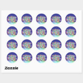 Pastel Blume Deep Blue Umschlag Aufkleber (Blatt)