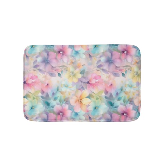 Pastel Blume Duschvorhang Badematte (Vorderseite)