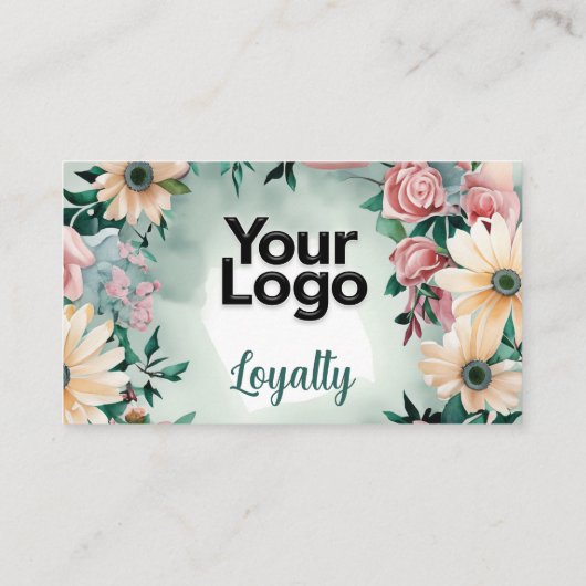 Pastel Blume Elegance Grüne Rosa Rosa Begleitkarte (Rückseite)