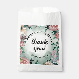 Pastel Blume Elegante: Grün blühende Hochzeit Geschenktütchen