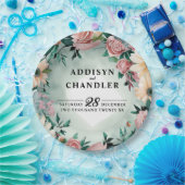 Pastel Blume Elegante: Grün blühende Hochzeit Pappteller (Party)