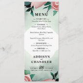 Pastel Blume Elegante: Grün blühende Hochzeit Programm (Vorderseite)