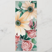 Pastel Blume Elegante: Grün blühende Hochzeit Programm (Rückseite)