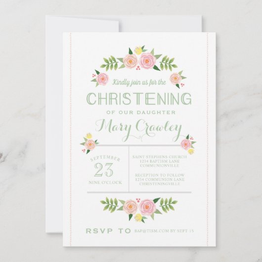 Pastel Blume feiern Einladung (Vorderseite)