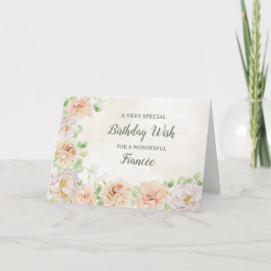 Pastel Blume Fiancée Birthday Card Karte