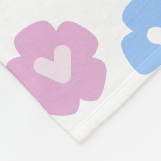 Pastel Blume Fleece Blanket (Ecke)