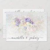 *~* Pastel Blume FOTO UAWG QR AR26 WEDDING Einladung (Vorne/Hinten)