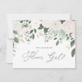 Pastel Blume Glitzer werden Sie mein Blumenmädchen Einladung