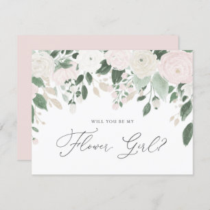 Pastel Blume Glitzer werden Sie mein Blumenmädchen Einladung
