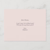 Pastel Blume Glitzer werden Sie mein Blumenmädchen Einladungspostkarte (Rückseite)