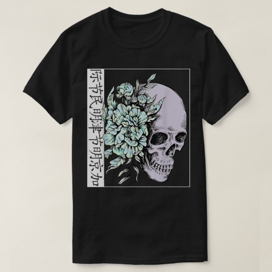 Pastel Blume I Skull I ästhetische Kunst I Japanis T-Shirt (Design vorne)