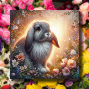Pastel Blume Lop Ohren Happy Oster Feiertagskarte