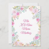 Pastel Blume Mis XV Anos Einladung zum Geburtstag (Rückseite)