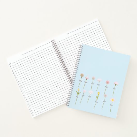 Pastel-Blume-Notebook - Minimales botanisches Desi Notizblock (Innenseite)