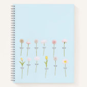 Pastel-Blume-Notebook - Minimales botanisches Desi Notizblock (Vorderseite)
