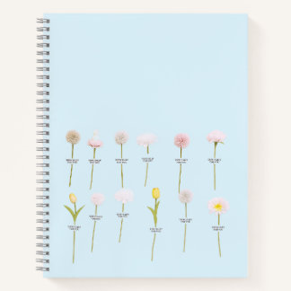 Pastel-Blume-Notebook - Minimales botanisches Desi Notizblock