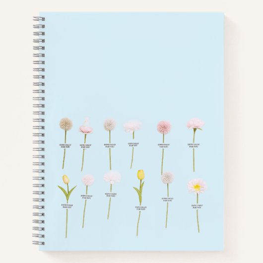 Pastel-Blume-Notebook - Minimales botanisches Desi Notizblock (Vorderseite)