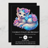 Pastel Blume Pup Geburtstag Einladung (Vorne/Hinten)