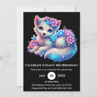 Pastel Blume Pup Geburtstag Einladung