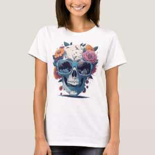 Pastel Blume Skull T-Shirt