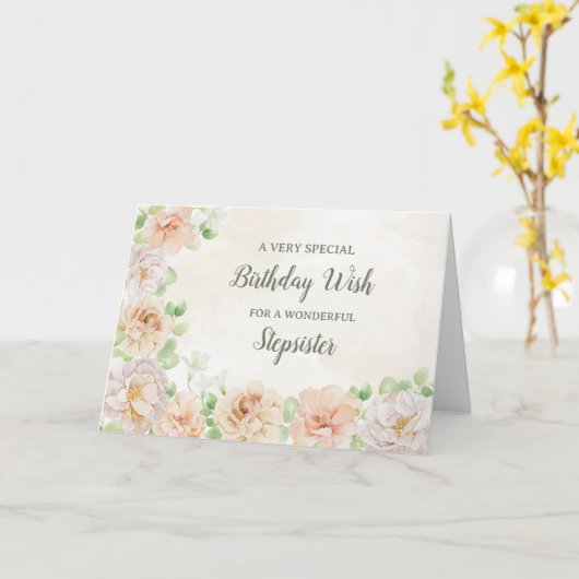 Pastel Blume Stepsister Birthday Card Karte (Gelbe Blume)