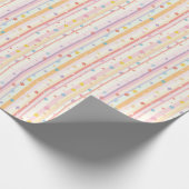 Pastel Blume Streifen Bridal Baby Shower Girls Geschenkpapier (Ecke)