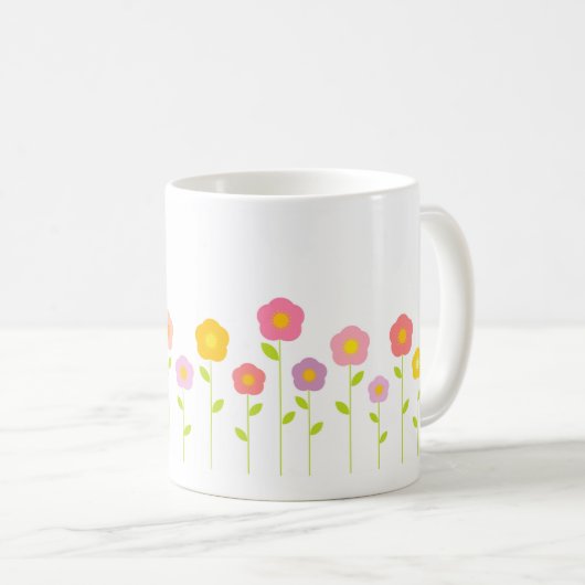 Pastel Blume Tasse (VorderseiteRechts)