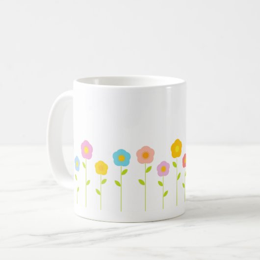 Pastel Blume Tasse (Vorderseite Links)