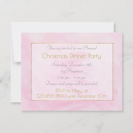 Pastel Blume Weihnachten 4,25x5,5 Einladung (Rückseite)